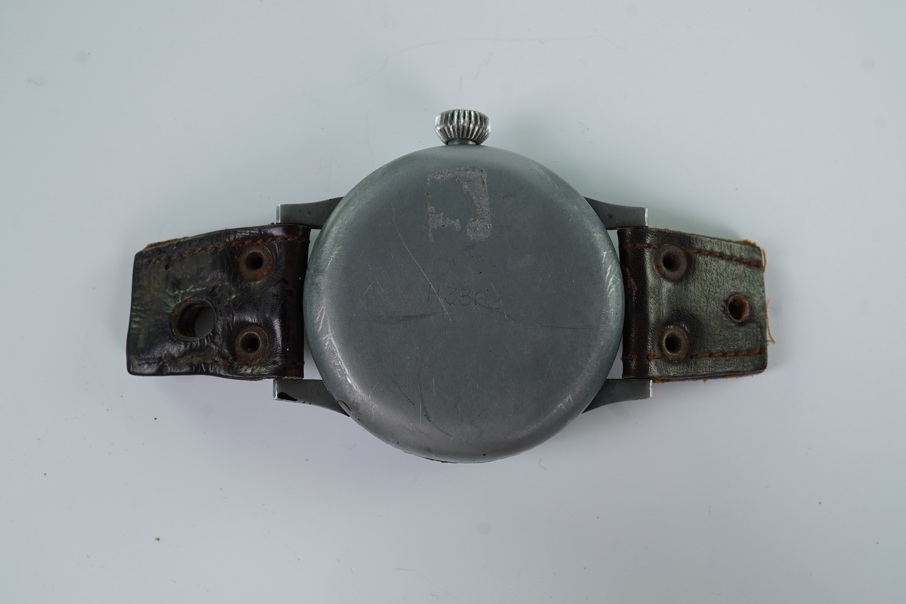 A gentleman's nickel plated brass German Laco B-UHR WWII Luftwaffe Navigators manual wind wrist watch, circa 1941